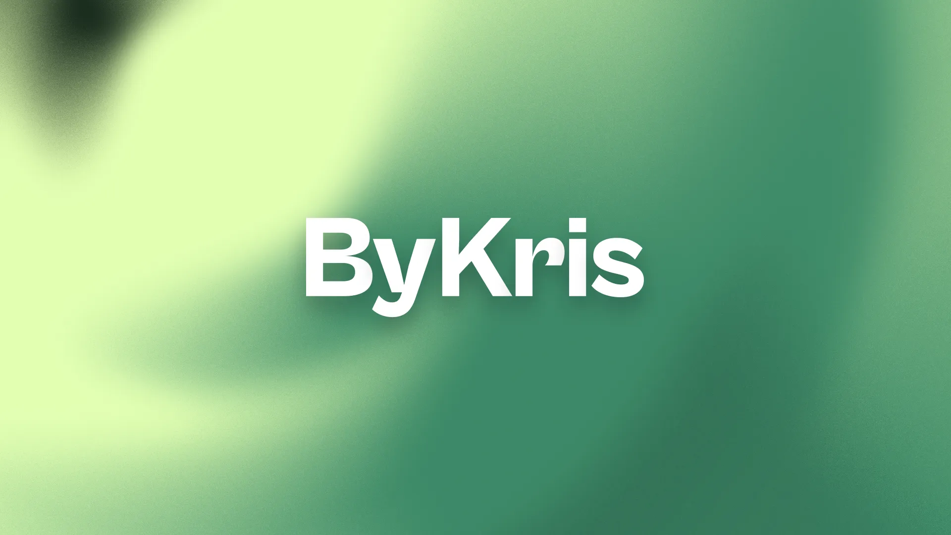 The ByKris logo, on a branded noisy green and yellow abstract background.