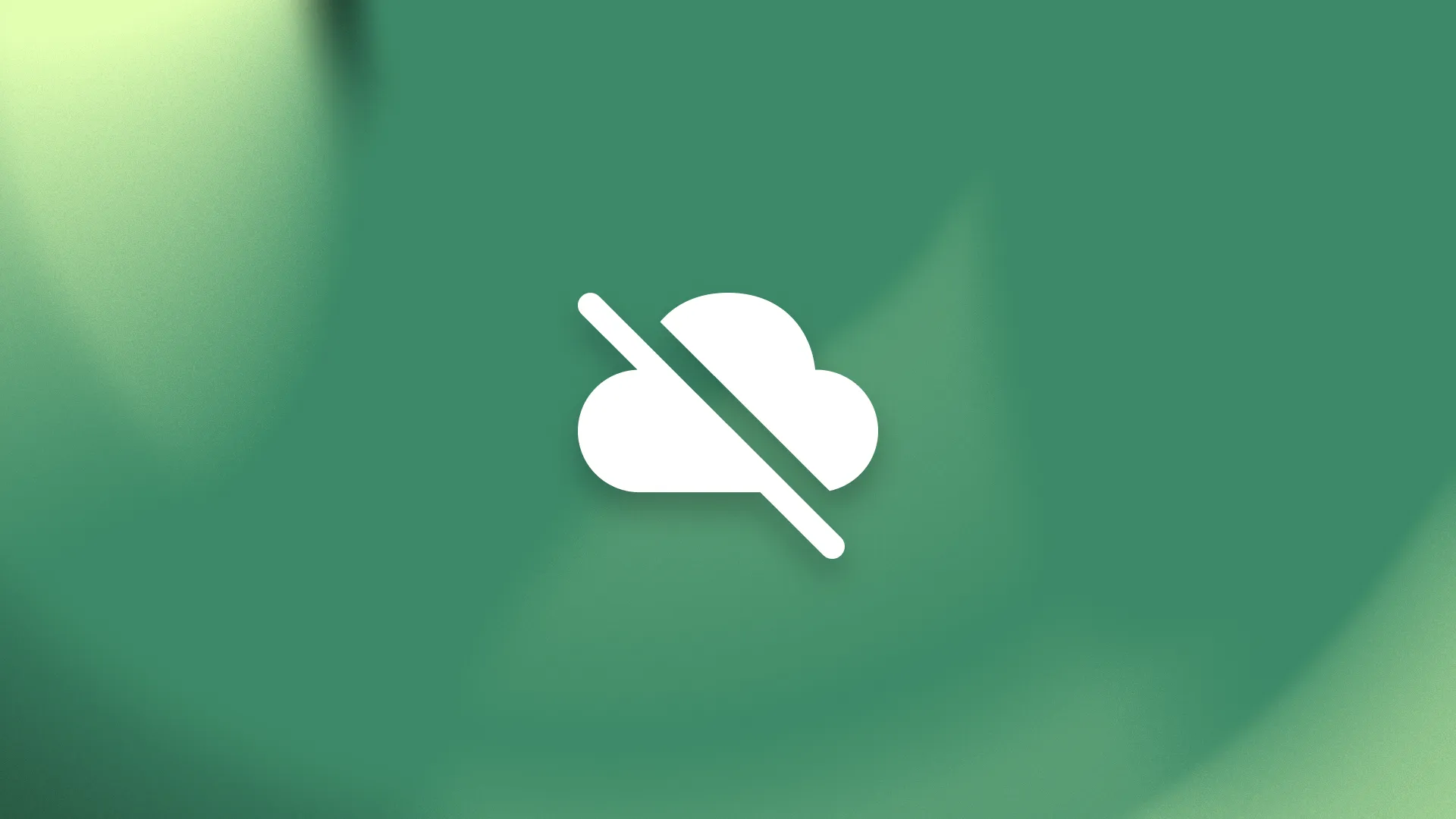 Illustration of an offline icon, on a branded noisy green and yellow abstract background.